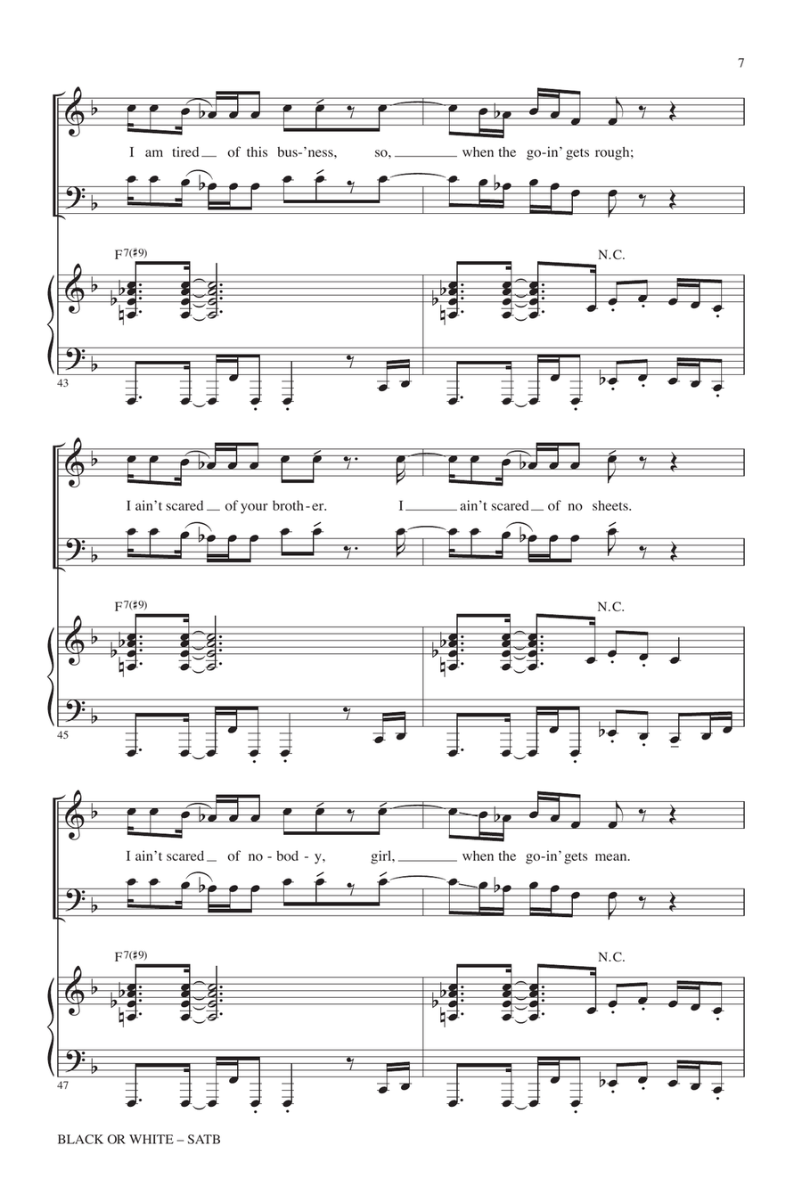 Black Or White (arr. Kirby Shaw) 4-Part scores gallery preview page 6