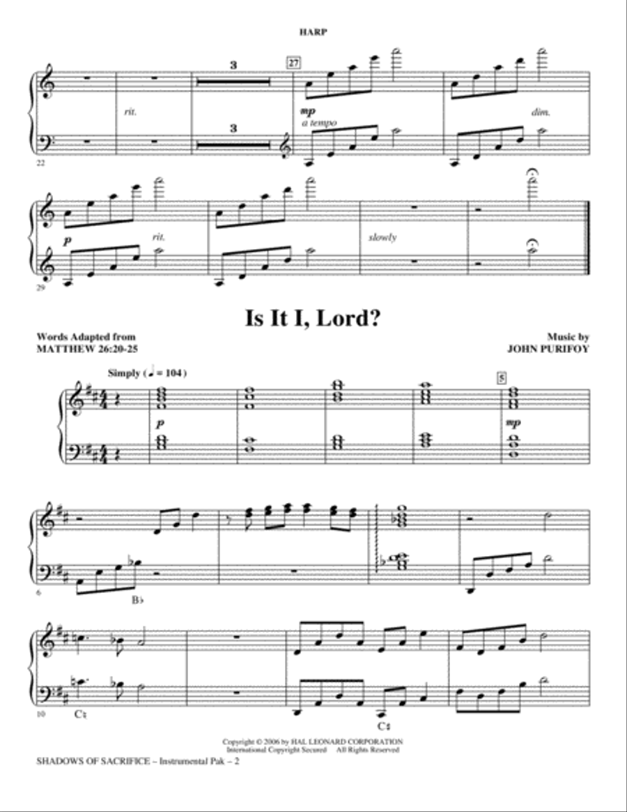 Shadows of Sacrifice - Harp Choir scores gallery preview page 2