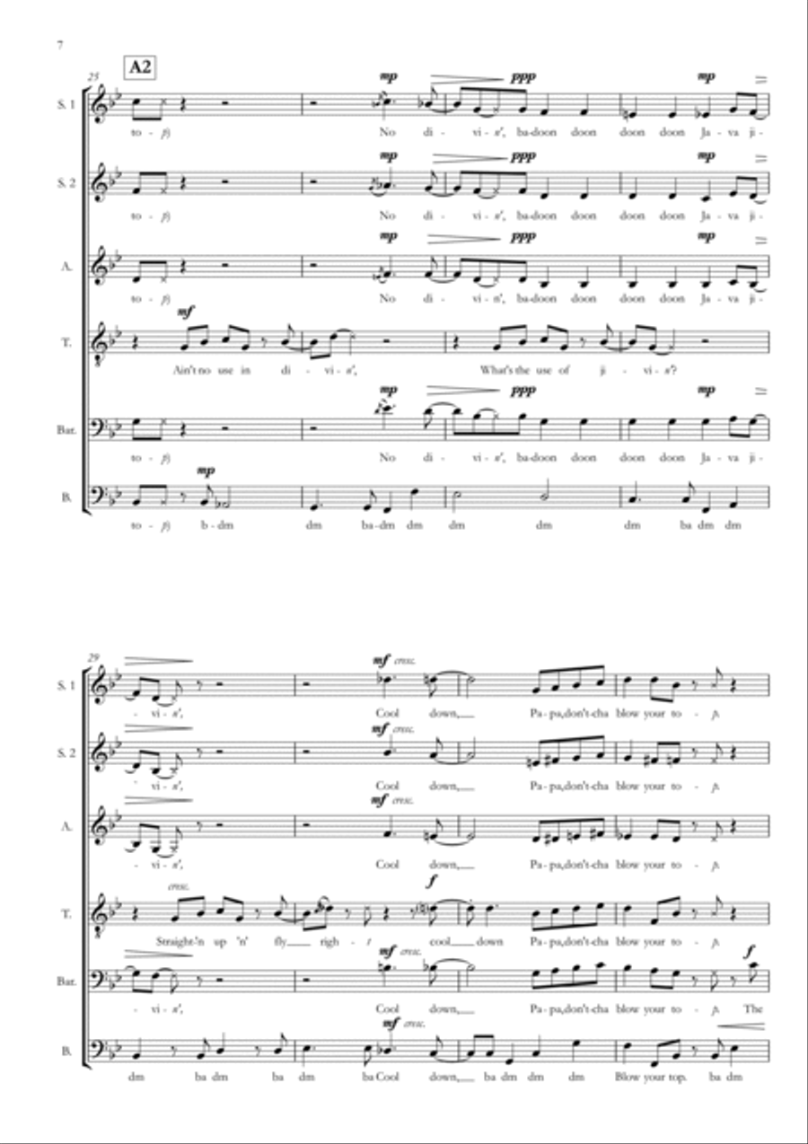 Straighten Up And Fly Right A Cappella scores gallery preview page 6