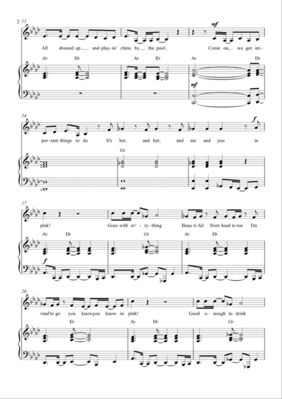 Pink (from Barbie The Album) Piano, Vocal, Guitar scores gallery preview page 2