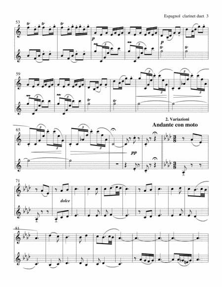 Clarinet Duet - Capriccio Espagnol by Rimsky-Korsakov image number null