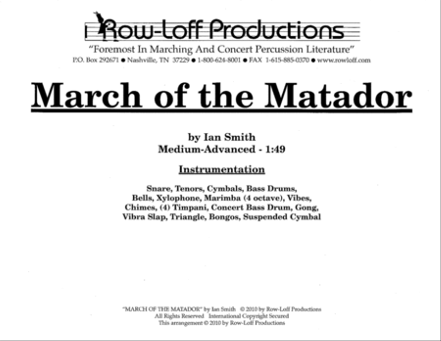 March of the Matador w/Tutor Tracks Percussion Ensemble scores gallery preview page 2