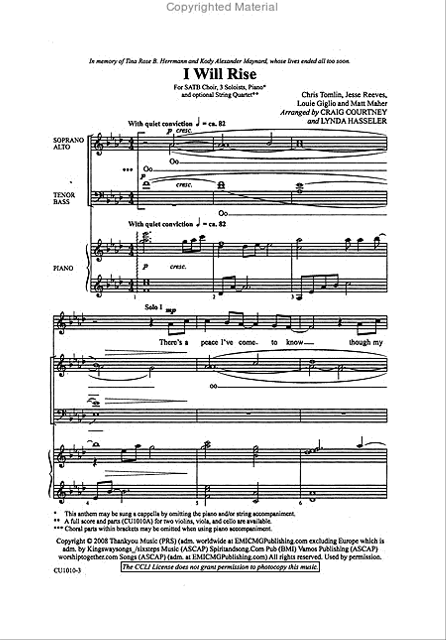 I Will Rise 4-Part scores gallery preview page 2