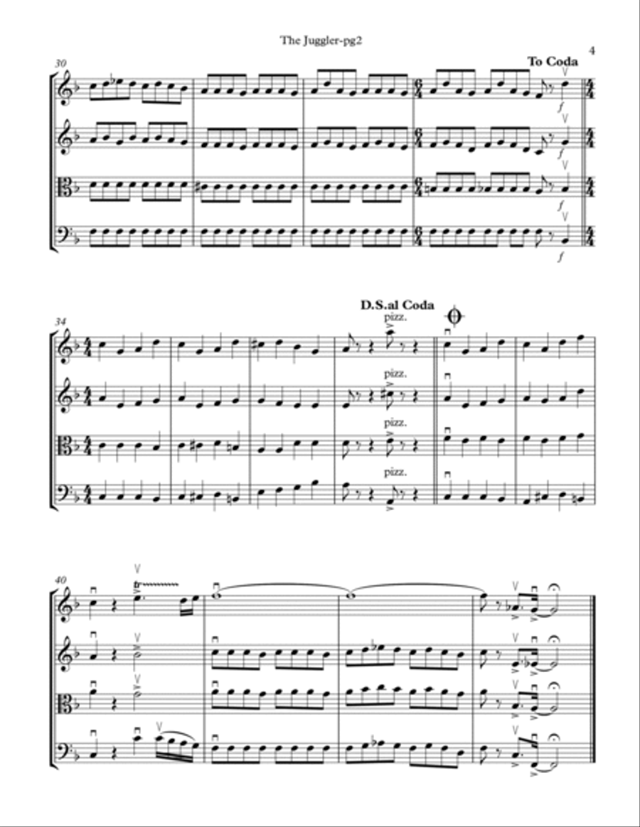 The Juggler The Juggler String Quartet scores gallery preview page 5