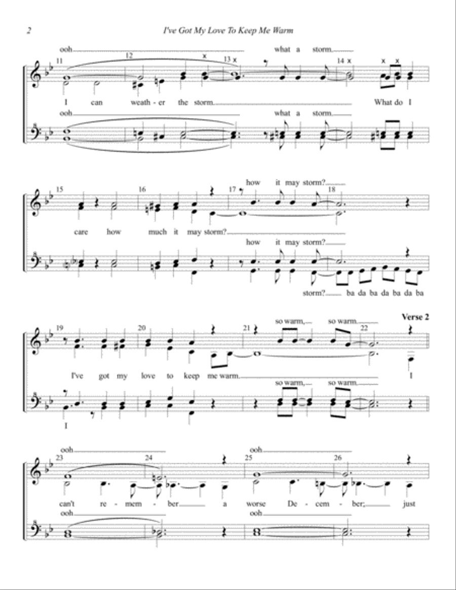 I've Got My Love To Keep Me Warm SSAA scores gallery preview page 2