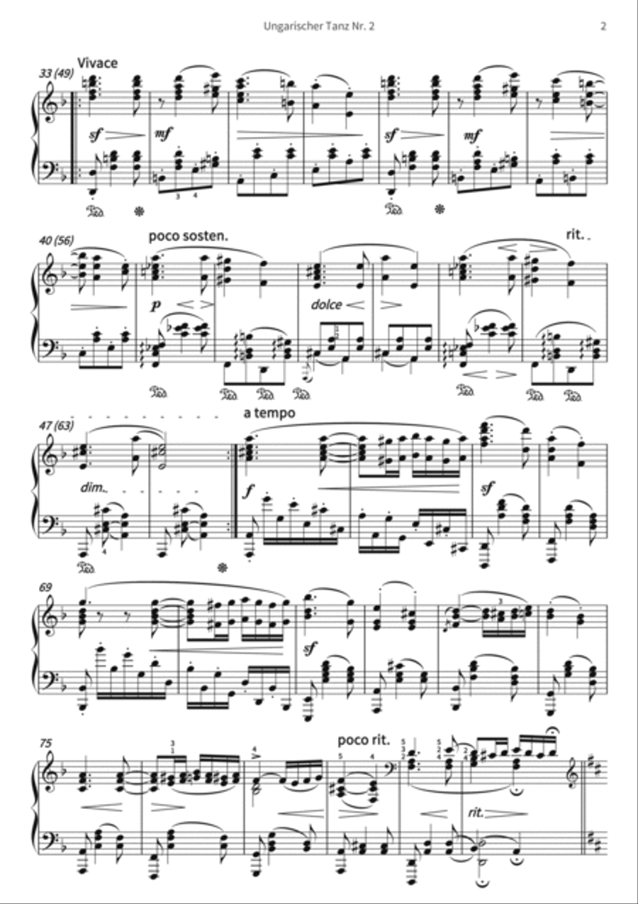 Ungarischer Tanz Nr. 2 Piano scores gallery preview page 4