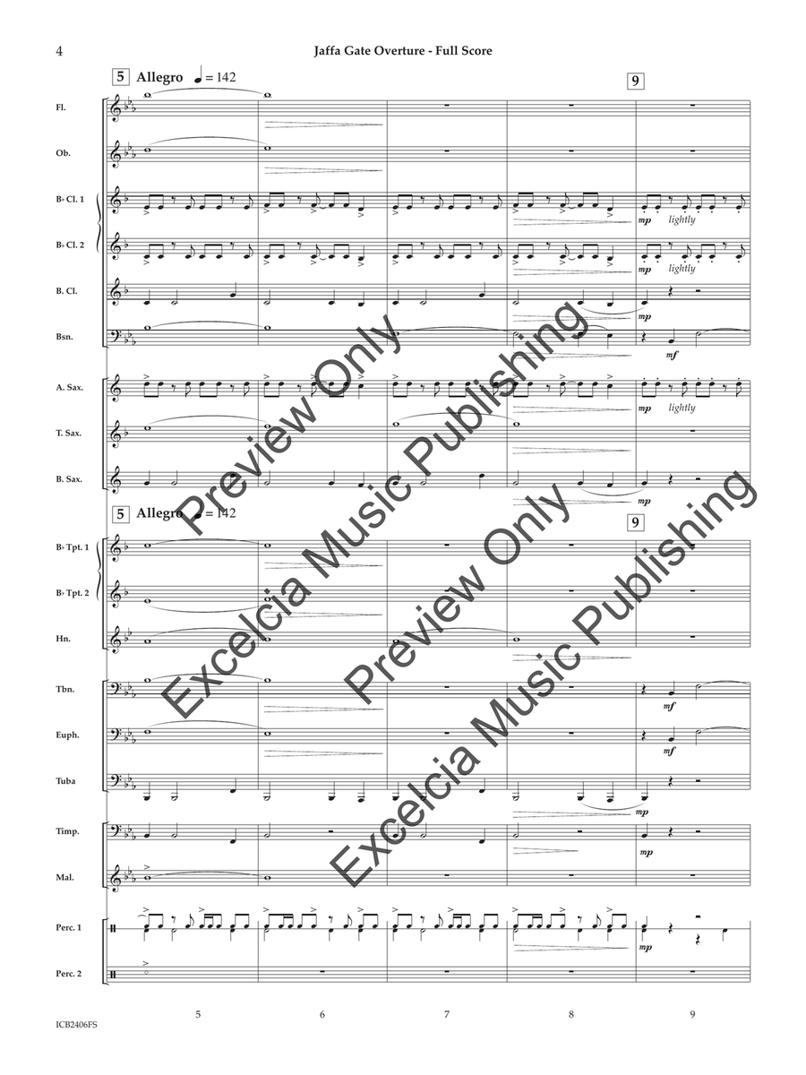 Jaffa Gate Overture (Score) Concert Band scores gallery preview page 5
