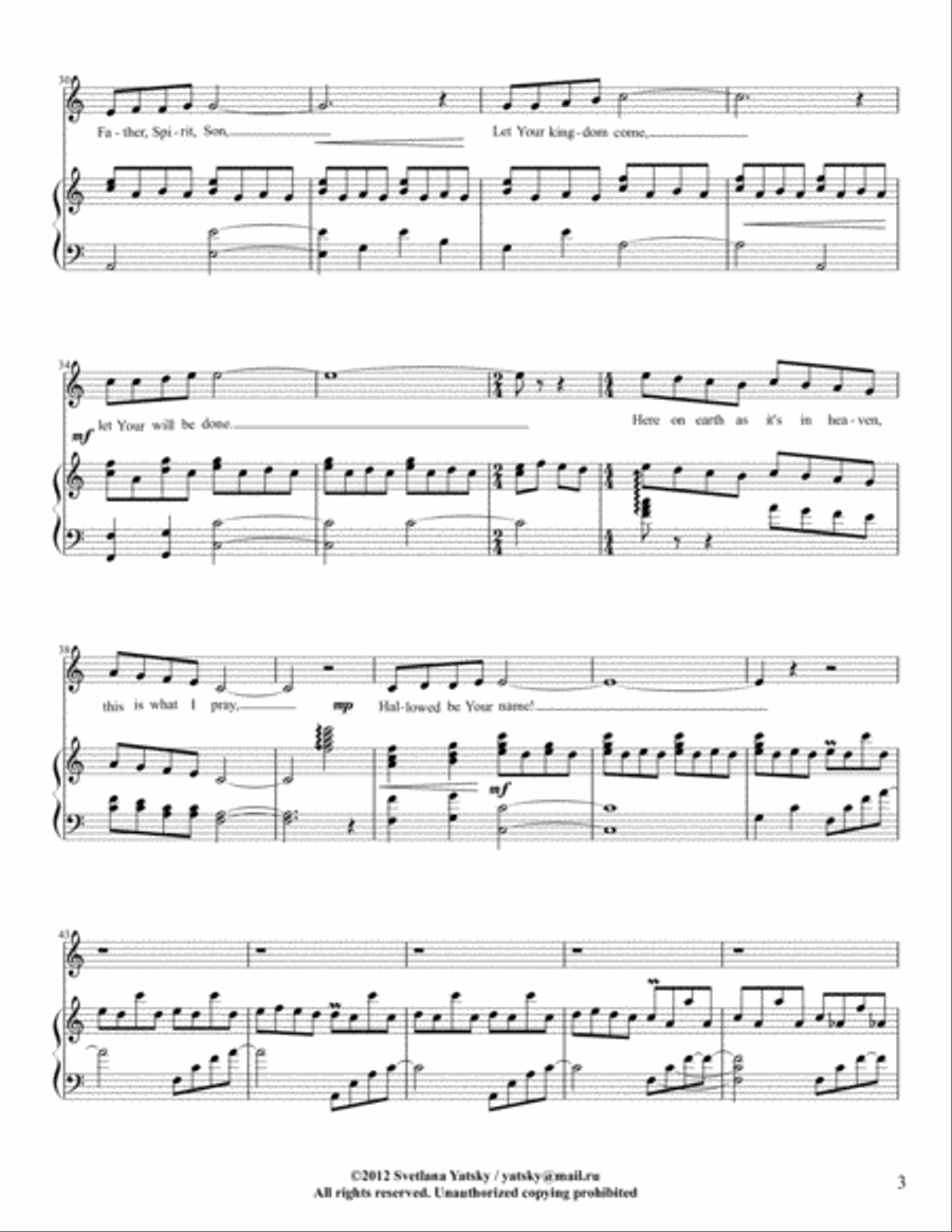 Hallowed Be Your Name (in C) Voice scores gallery preview page 3