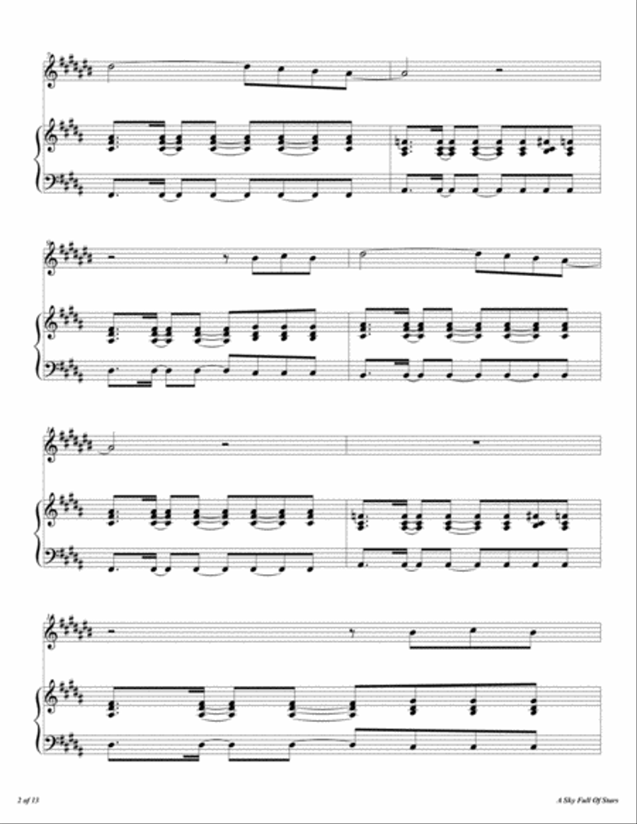 A Sky Full Of Stars A Sky Full Of Stars Tenor Saxophone scores gallery preview page 3
