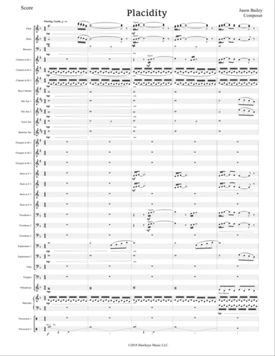Placidity Concert Band scores gallery preview page 1