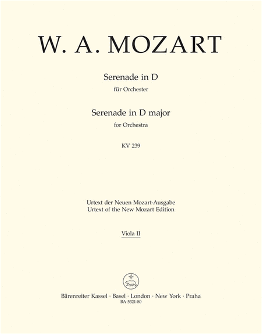 Serenade D major, KV 239 Viola scores gallery preview page 1