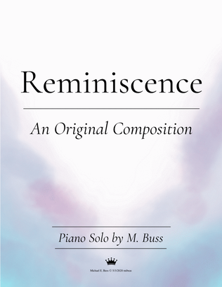 Book cover for Reminiscence - piano solo