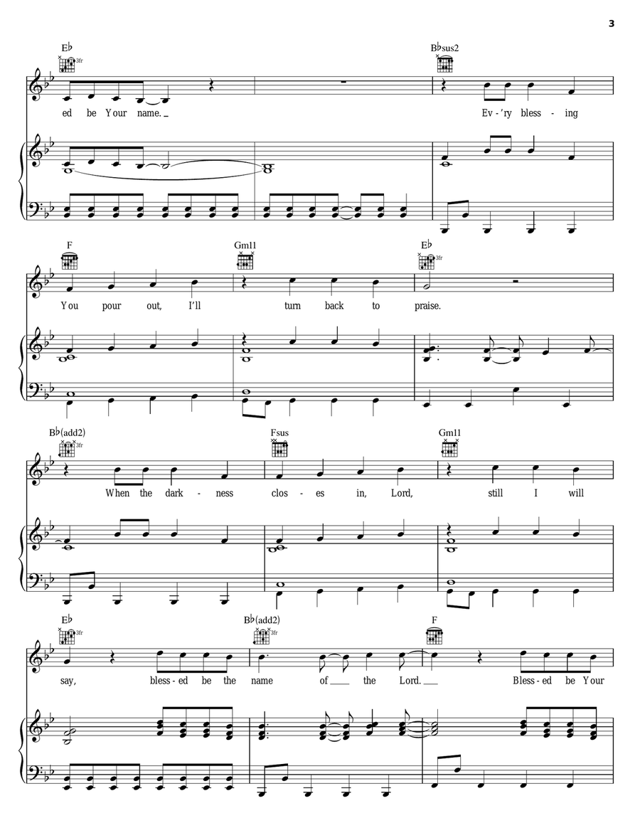 Blessed Be Your Name Guitar scores gallery preview page 3
