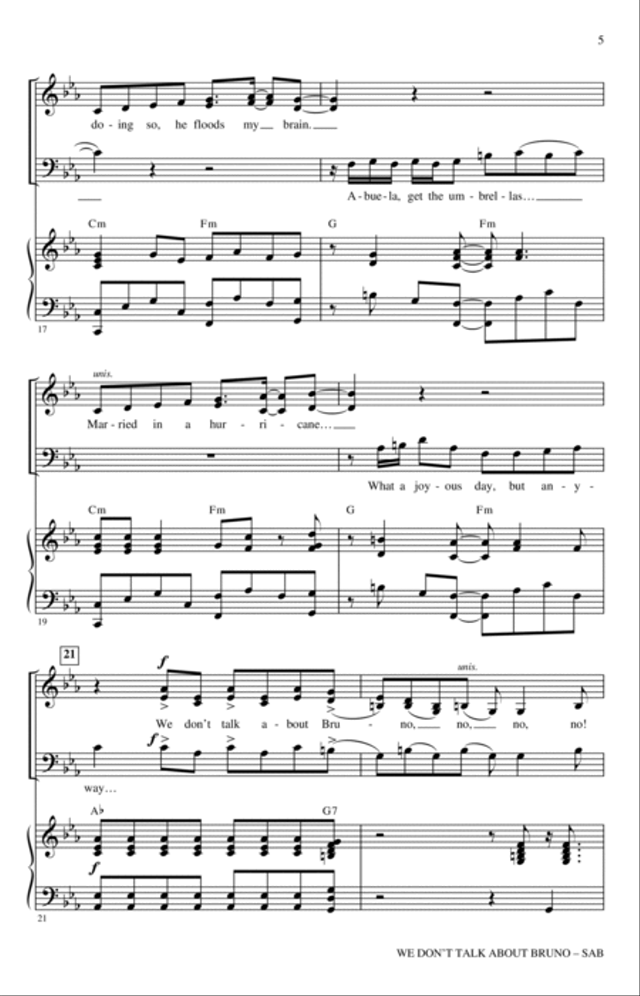 We Don't Talk About Bruno (from Encanto) - SAB Choir 3-Part scores gallery preview page 4
