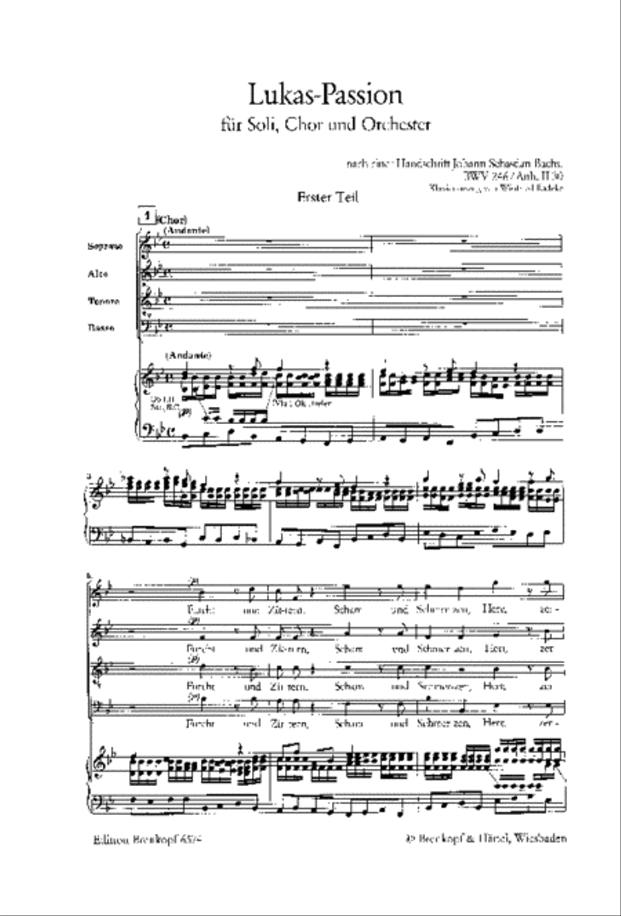 St. Lucas Passion (BWV 246) 4-Part scores gallery preview page 2