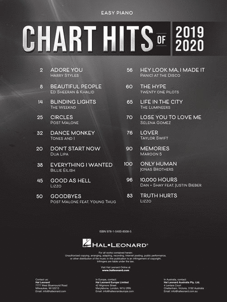Chart Hits of 2019-2020
