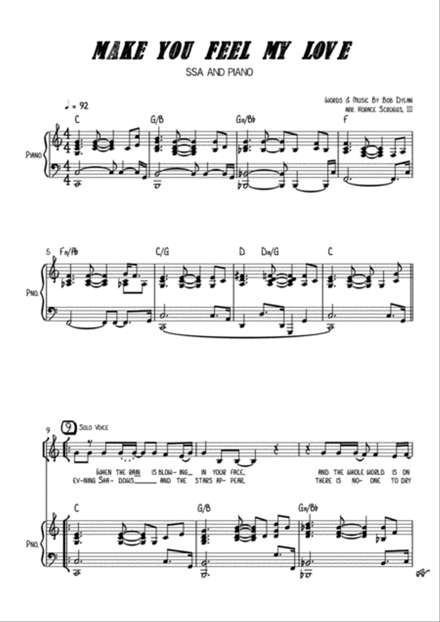 Make You Feel My Love Women's Choir scores gallery preview page 2
