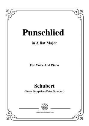 Book cover for Schubert-Punschlied (duet) in A flat Major,for voice and piano