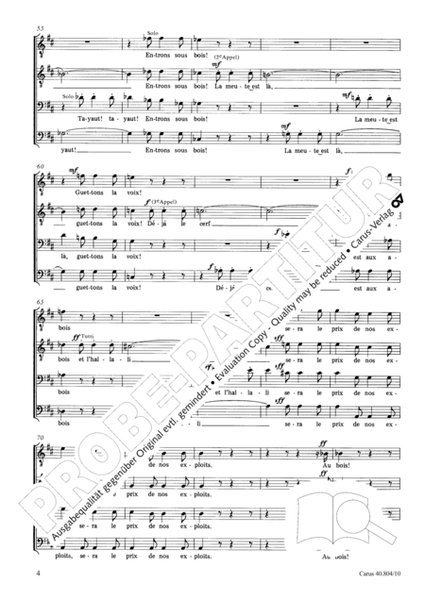 Choeur de chasseurs democrates by Gioachino Rossini Men's Choir - Sheet Music