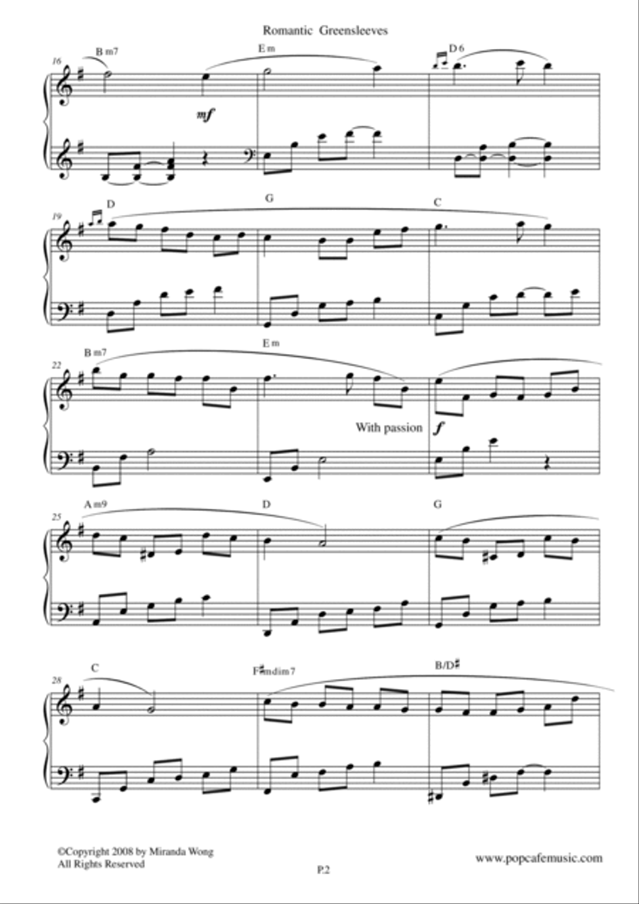 Romantic Greensleeves - Famous Piano Music No.13