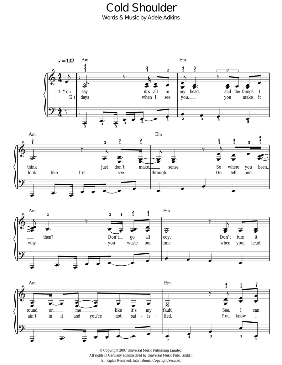 Cold Shoulder Voice scores gallery preview page 1