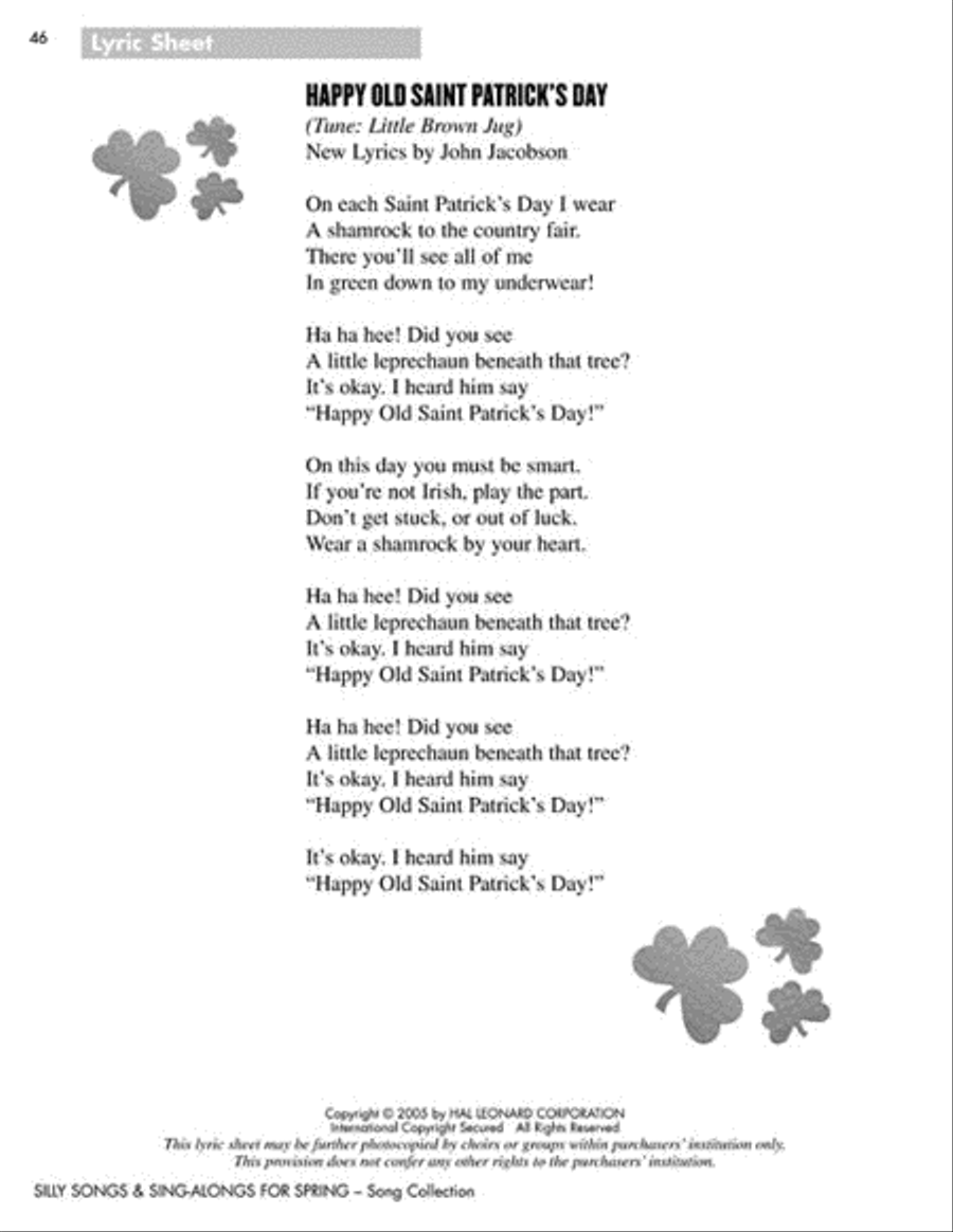 Silly Songs & Sing-Alongs for Spring Choir scores gallery preview page 3