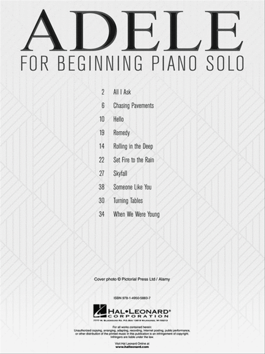 Adele for Beginning Piano Solo Piano Solo scores gallery preview page 2