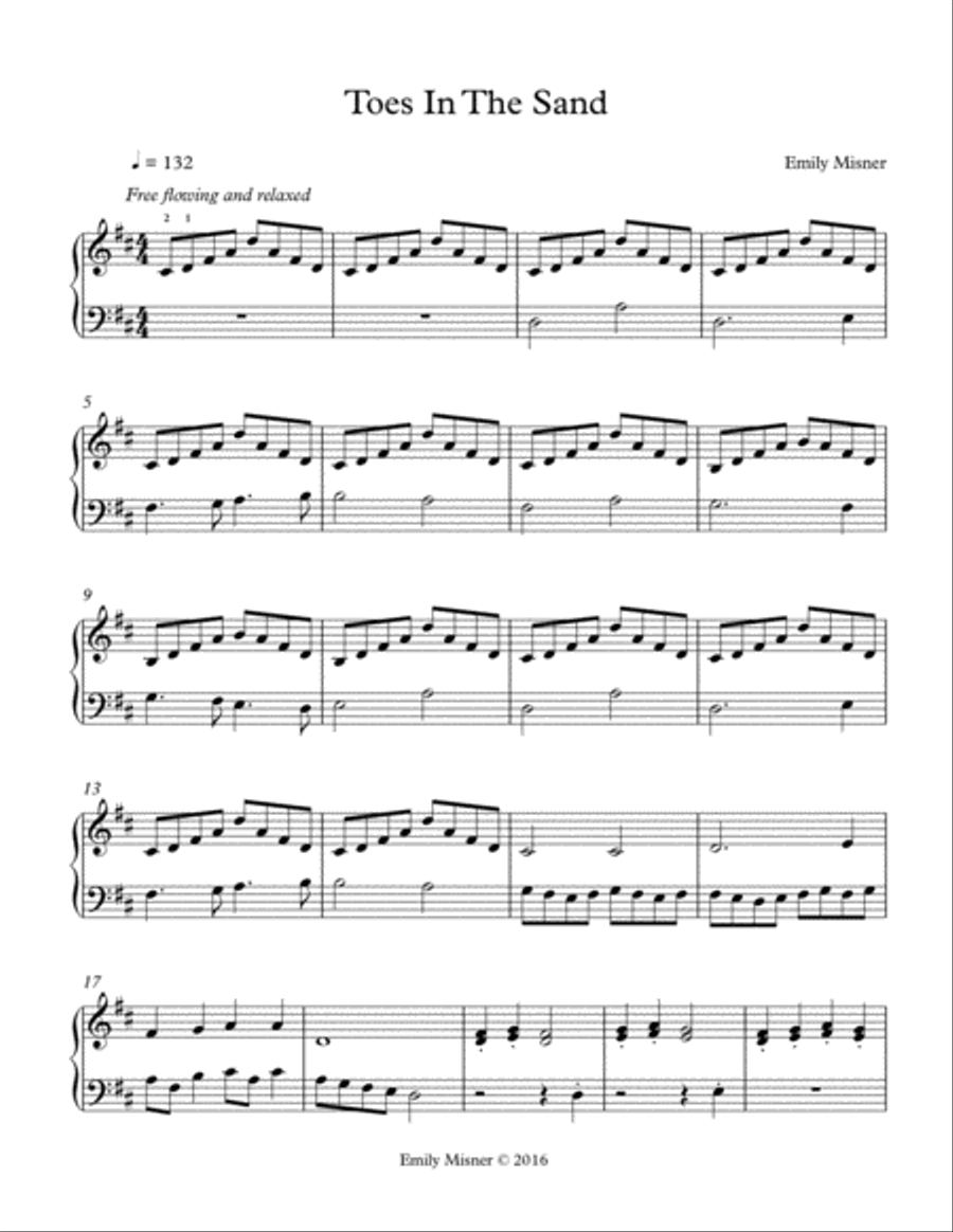 Toes in the Sand Piano Method scores gallery preview page 1