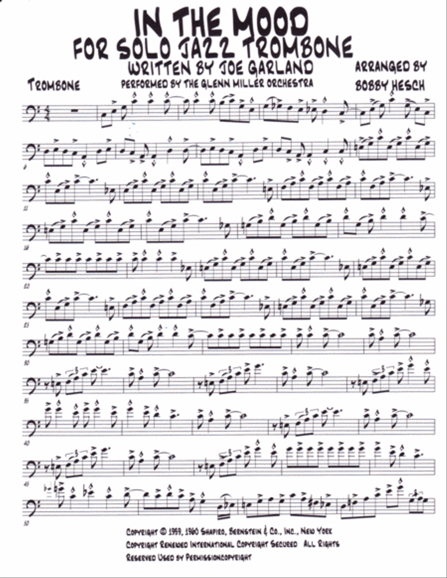 In The Mood Trombone Solo scores gallery preview page 2