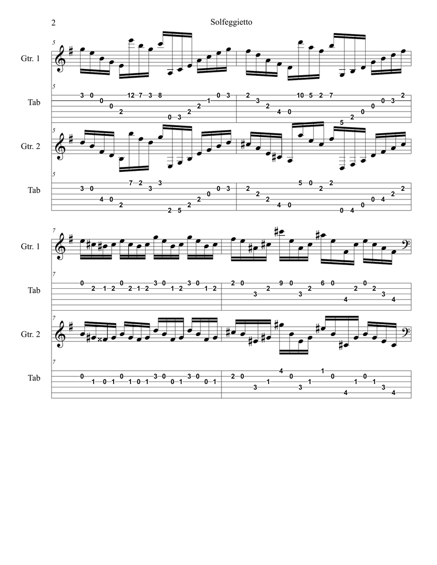 Solfeggietto Classical Guitar scores gallery preview page 2