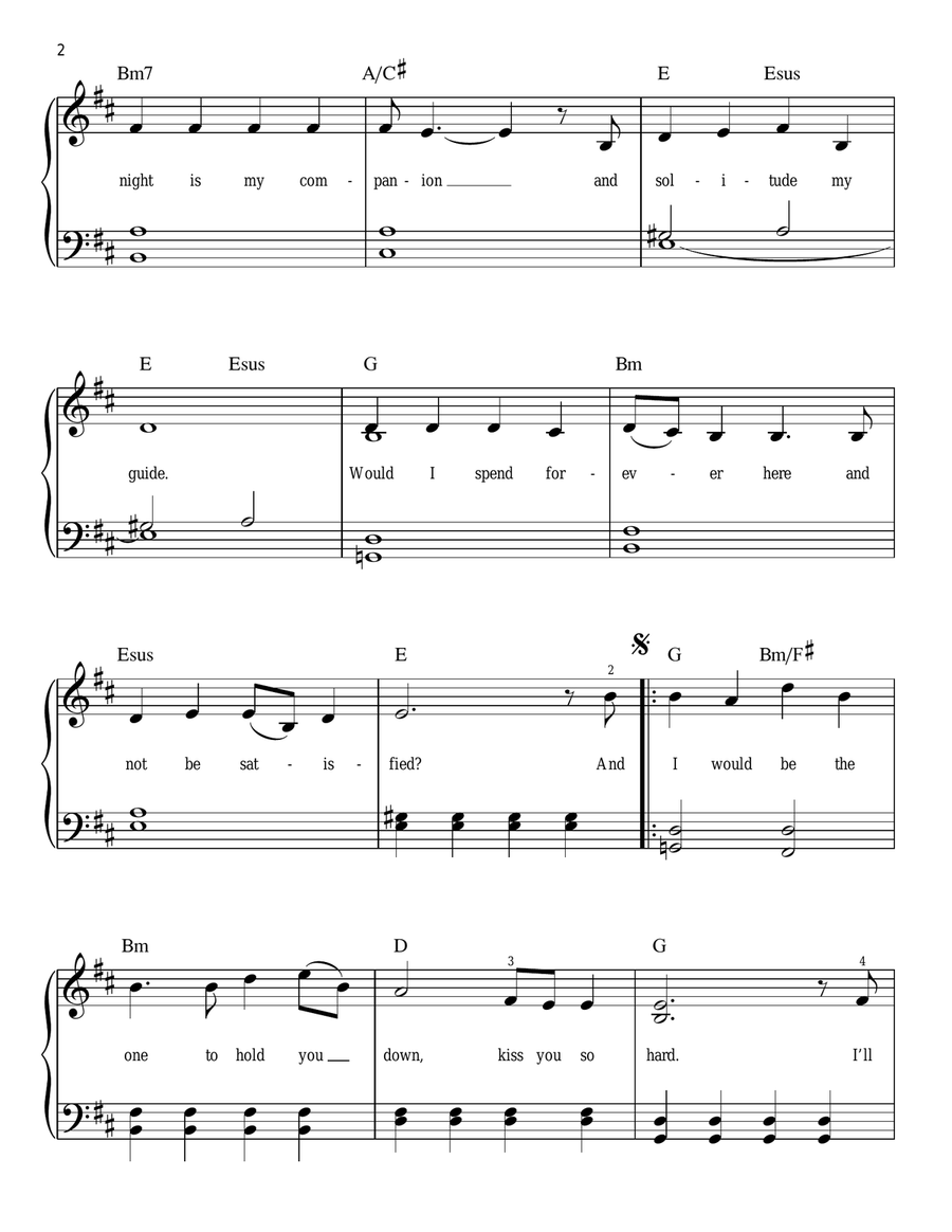 Possession Easy Piano scores gallery preview page 2