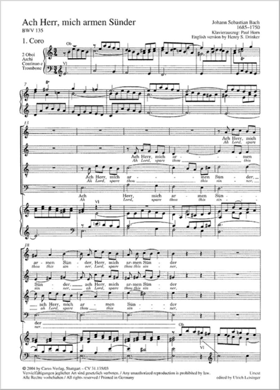 Ah Lord, spare thou this sinner (Ach Herr, mich armen Sunder) 4-Part scores gallery preview page 2