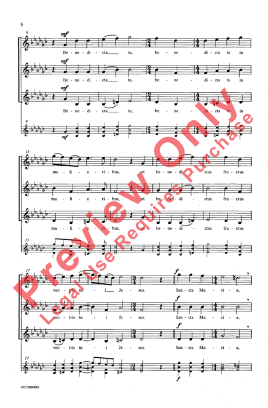 Two Renaissance Chorals (Adoramus Te / Ave Maria) Women's Choir scores gallery preview page 6