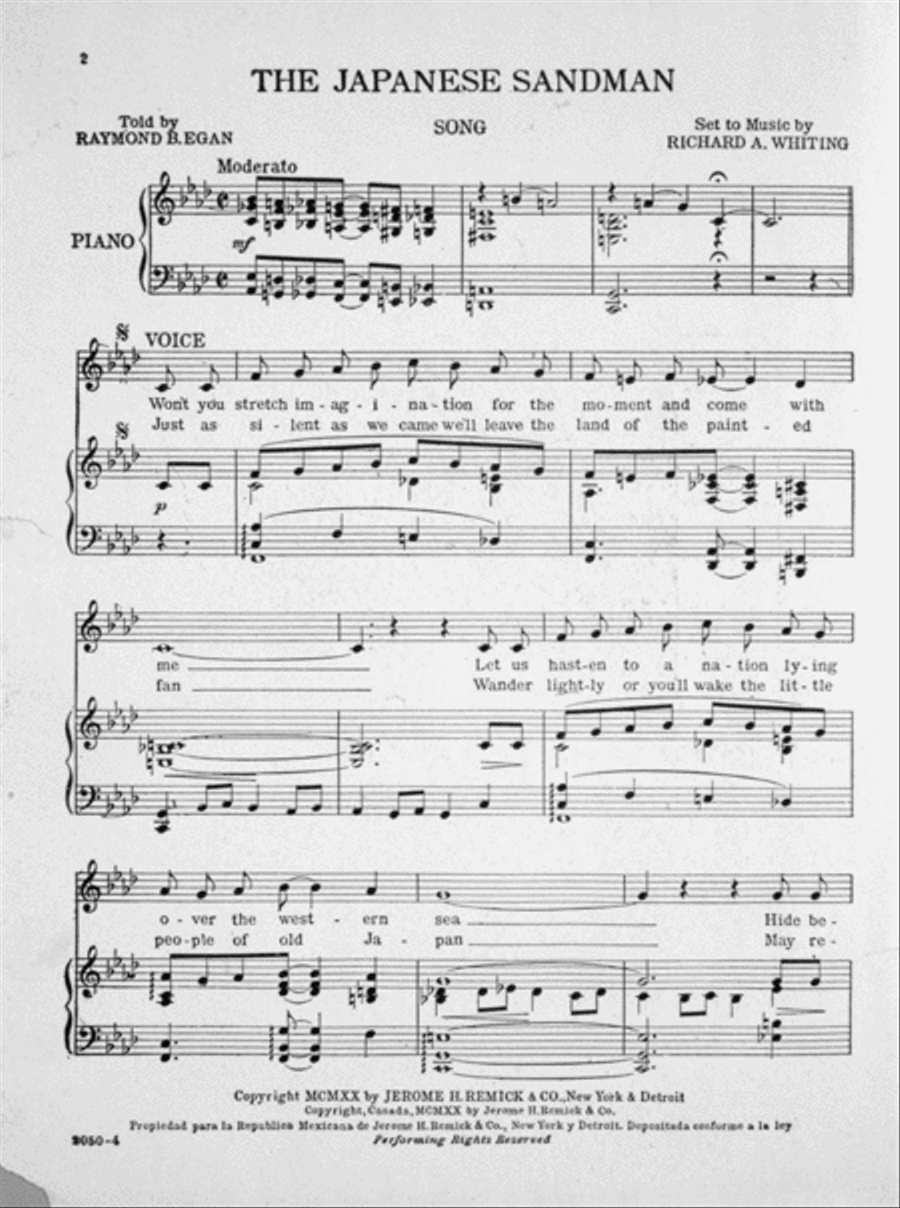 The Japanese Sandman. Song Voice scores gallery preview page 2