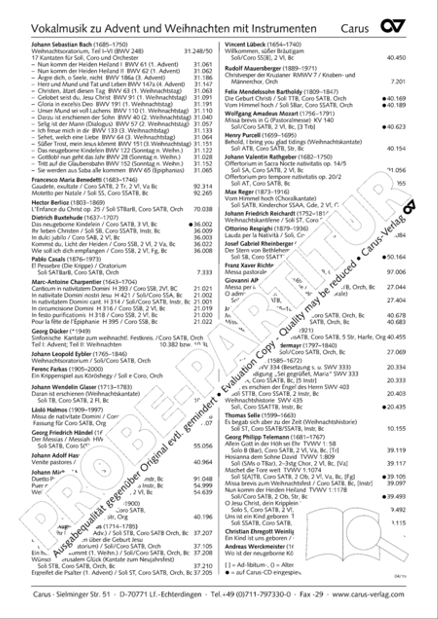 A babe is born in Bethlehem (Ein Kind geborn zu Bethlehem) 4-Part scores gallery preview page 20