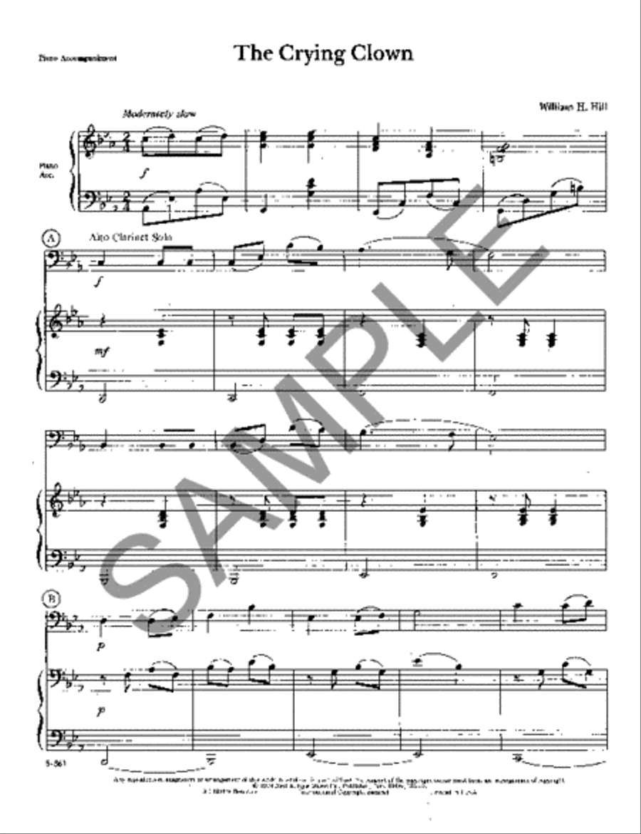 The Crying Clown Clarinet Solo scores gallery preview page 2