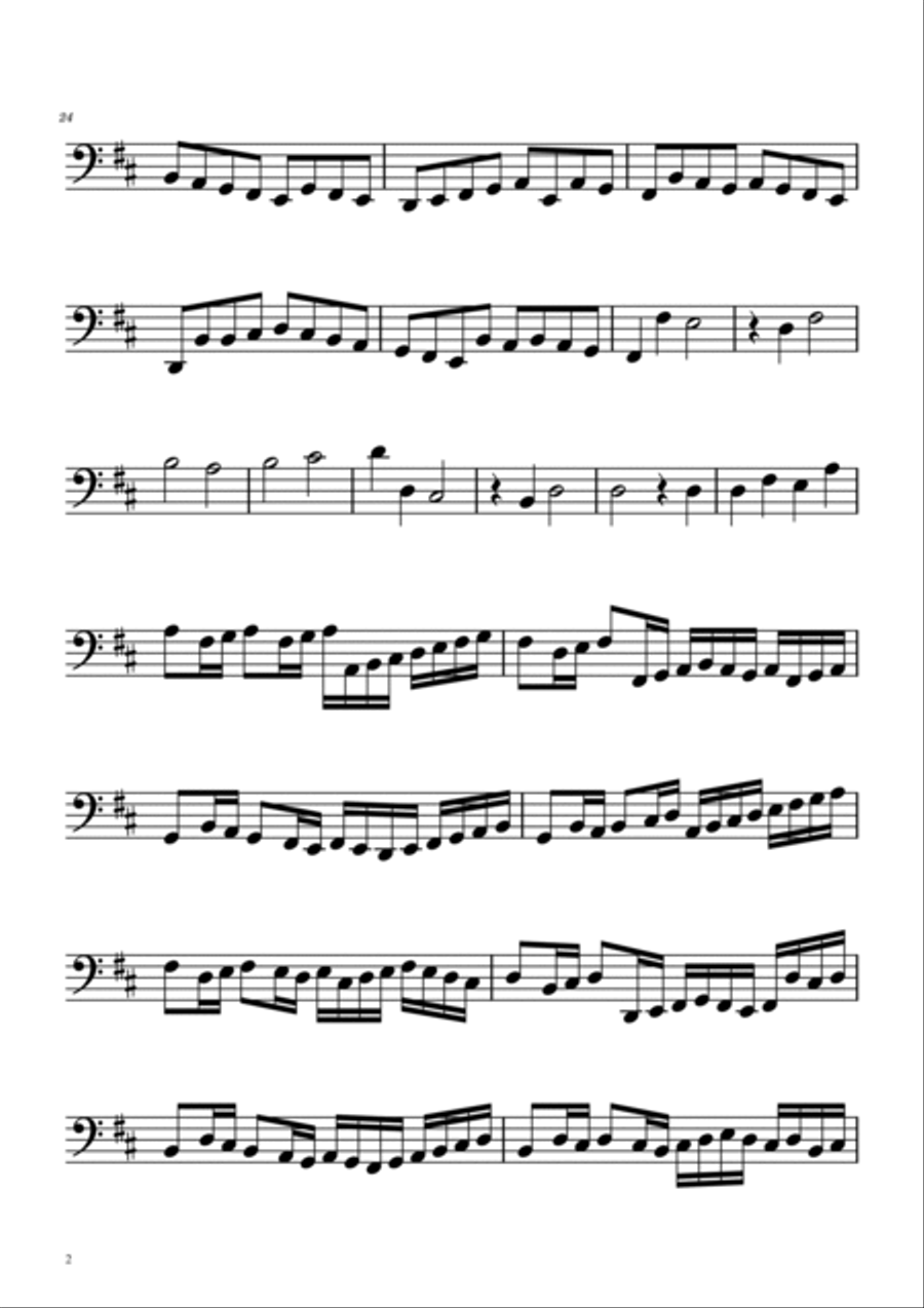 Canon in D Solo Easy Cello Cello Solo scores gallery preview page 2