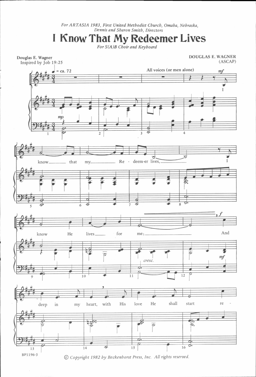 I Know That My Redeemer Lives - Wagner Choir scores gallery preview page 2