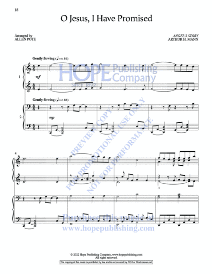Glory to God: Hymn Settings for 4-Hand Piano Piano Accompaniment scores gallery preview page 21