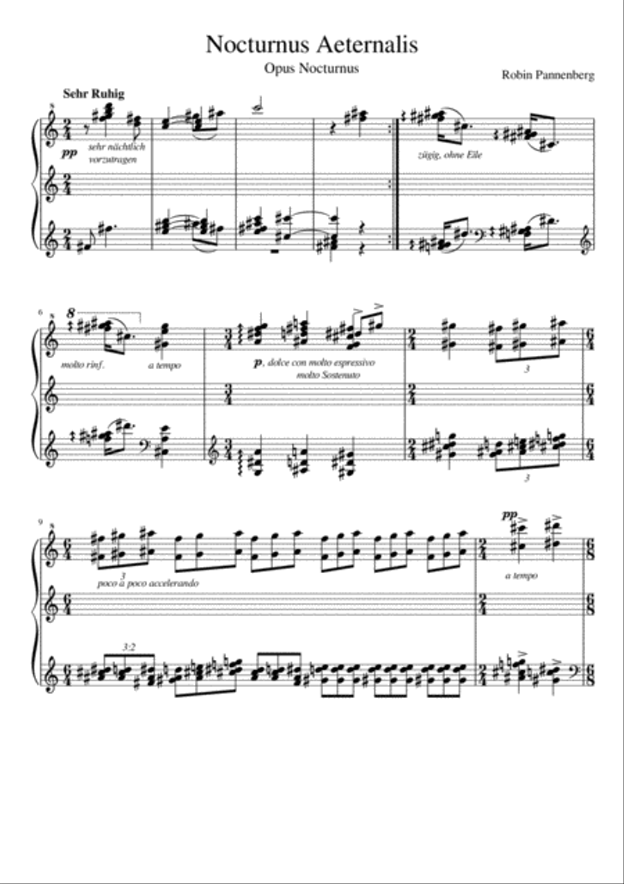 Nocturnus Aeternalis Piano Solo scores gallery preview page 1