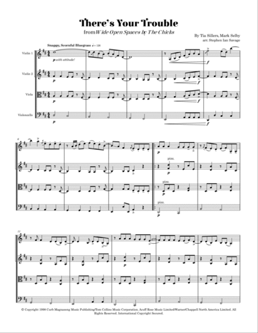 There's Your Trouble String Quartet scores gallery preview page 2