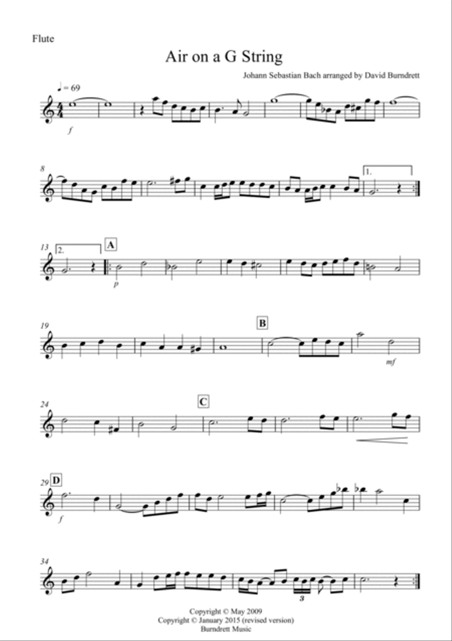 Air on a G String for Wind Quartet Woodwind Quartet scores gallery preview page 3