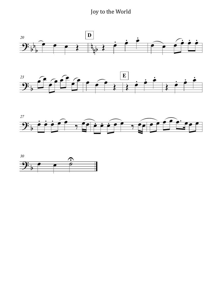 Joy to the World for Brass Trio (Trumpet, Trombone, Tuba) Brass Trio scores gallery preview page 5