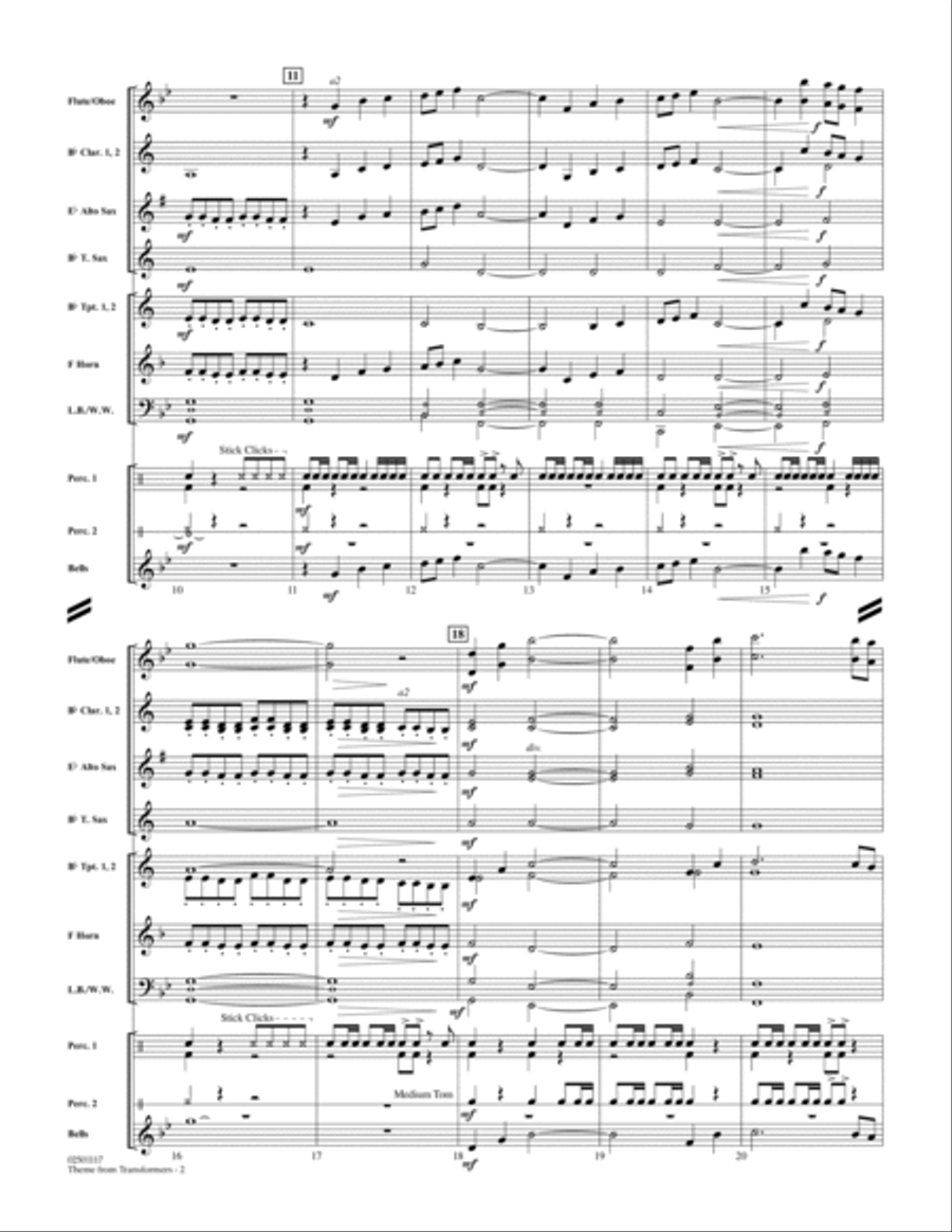 Theme From Transformers - Full Score Score scores gallery preview page 2
