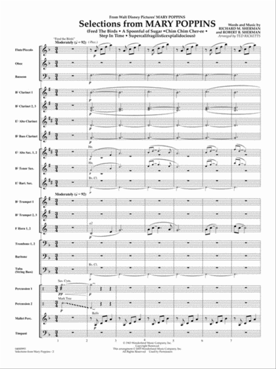 Selections from Mary Poppins Concert Band scores gallery preview page 3