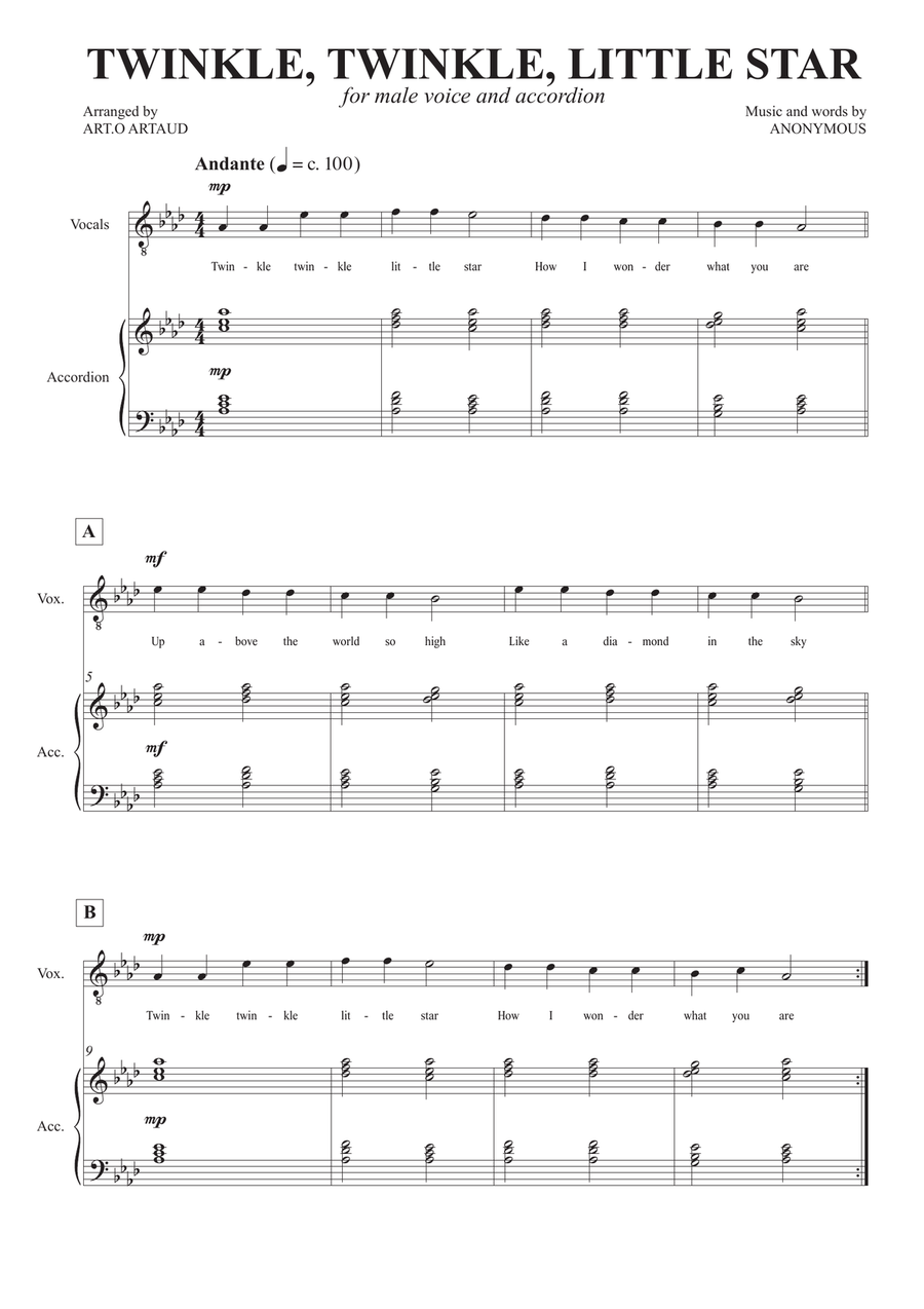 Twinkle Twinkle Little Star Chamber Music scores gallery preview page 1