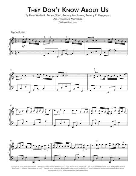 They Don't Know About Us (Intermediate Piano) image number null