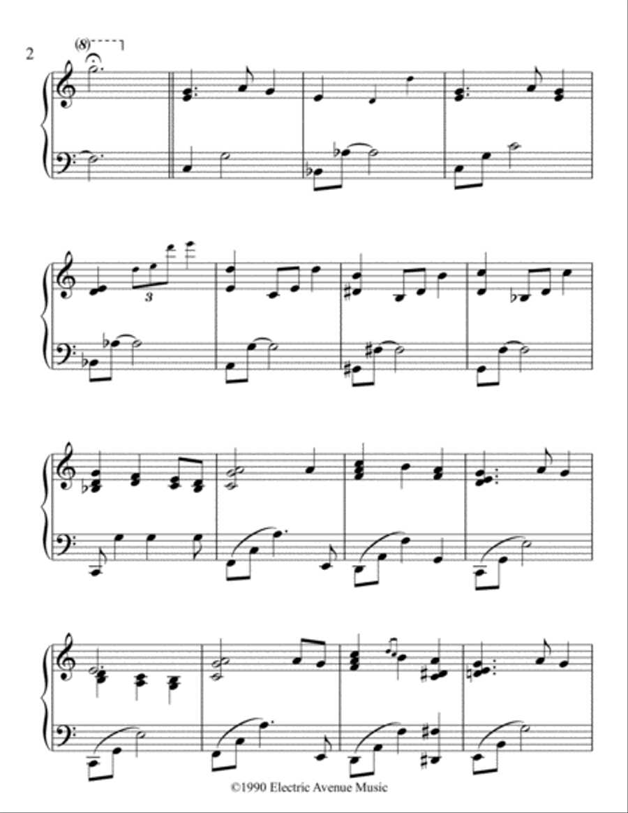 Silent Night Arr. Jeffrey Reid Baker in a contemporary piano style Piano Solo scores gallery preview page 2