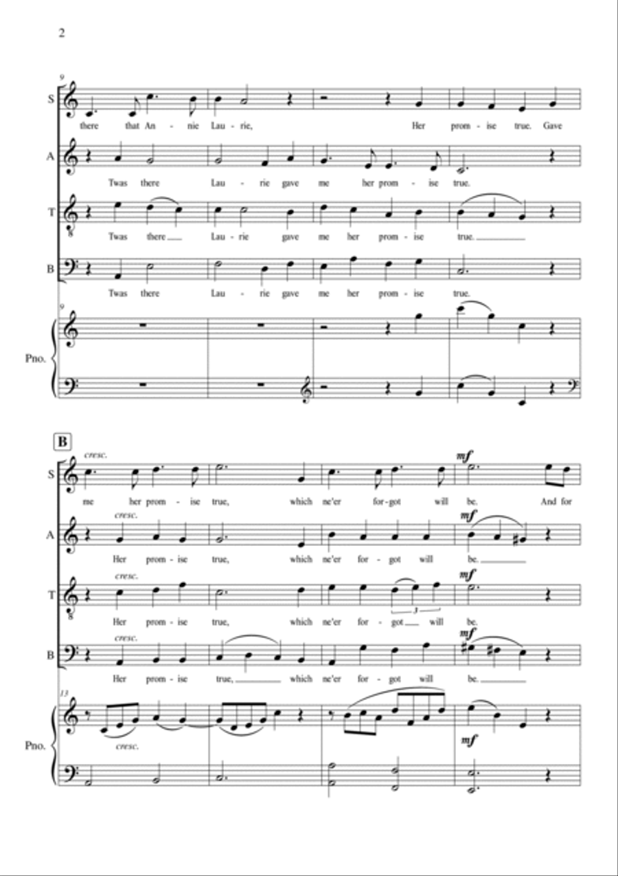 Annie Laurie 4-Part scores gallery preview page 3