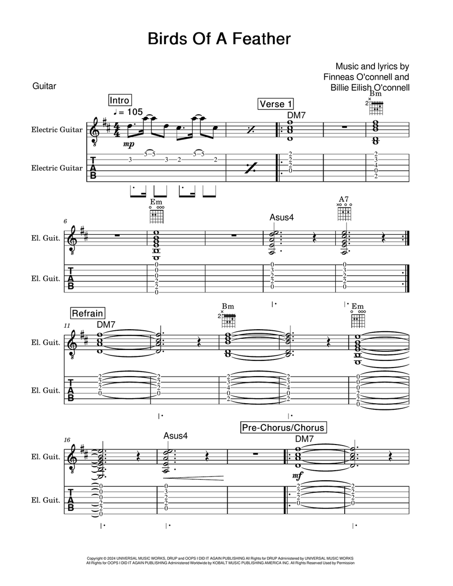 Birds Of A Feather Birds Of A Feather Acoustic Guitar scores gallery preview page 1